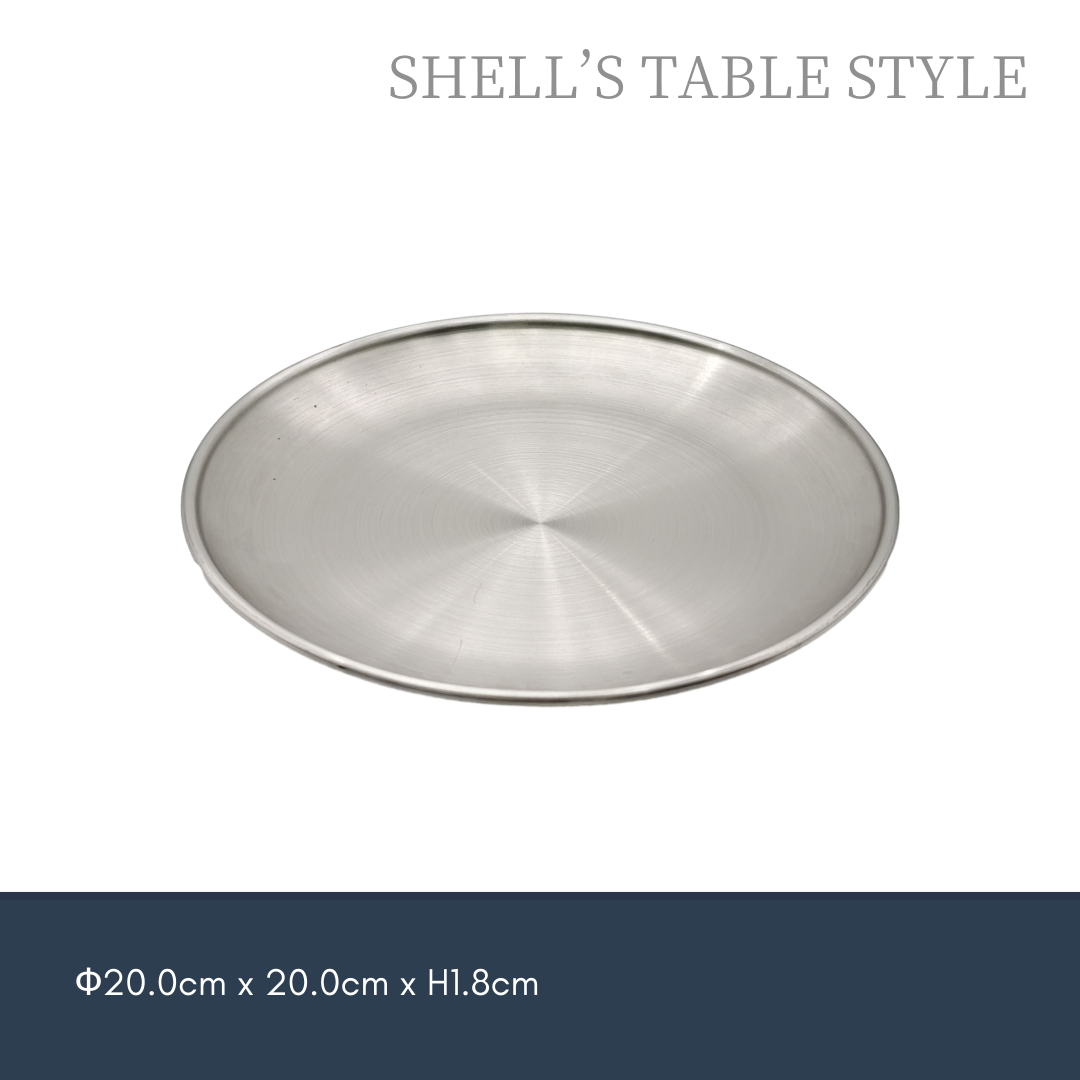 Dĩa  tròn inox không gỉ màu bạc 20 cm